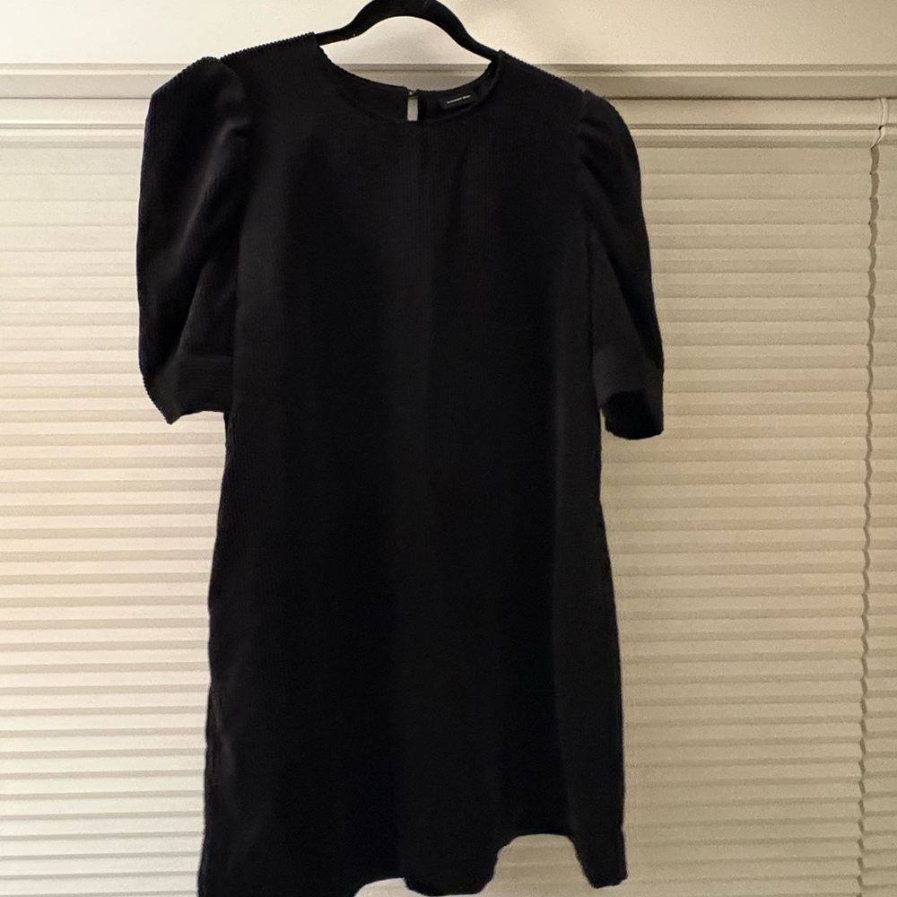 Who What Wear Black Mini Dress with Puff Sleeves